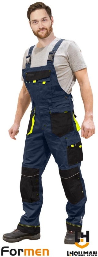 SPODNIE OCHRONNE OGRODNICZKI FORMEN GRANATOWO-CZARNO-ŻÓŁTE