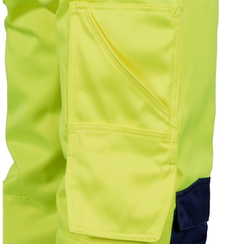 SPODNIE OCHRONNE OGRODNICZKI OCIEPLANE BIBWINTER ŻÓŁTO-GRANATOWE