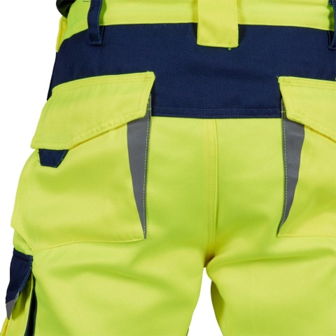 SPODNIE OCHRONNE OGRODNICZKI OCIEPLANE BIBWINTER ŻÓŁTO-GRANATOWE