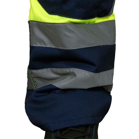 SPODNIE OCHRONNE OGRODNICZKI OCIEPLANE BIBWINTER ŻÓŁTO-GRANATOWE