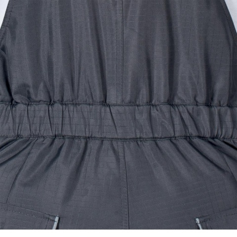 SPODNIE OCHRONNE OGRODNICZKI OCIEPLANE BSW, RIP-STOP OCHRONA PRZED ROZDARCIEM SZARO-CZARNO-CZERWONE