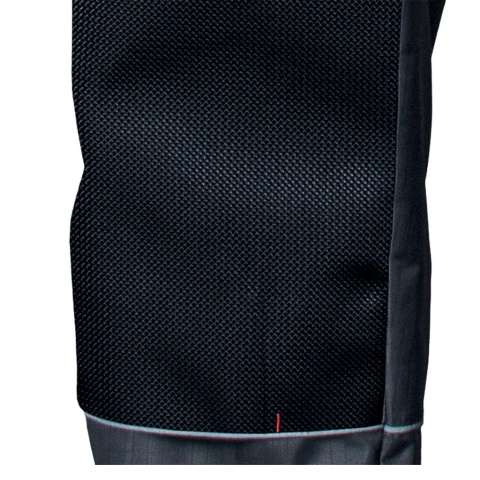 SPODNIE OCHRONNE OGRODNICZKI OCIEPLANE BSW, RIP-STOP OCHRONA PRZED ROZDARCIEM SZARO-CZARNO-CZERWONE