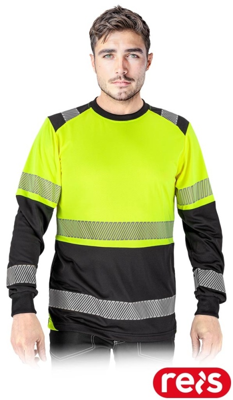 KOSZULKA OCHRONNA IGUANA OSTRZEGAWCZA FLUO Z SIATECZKI ŻÓŁTO-CZARNA