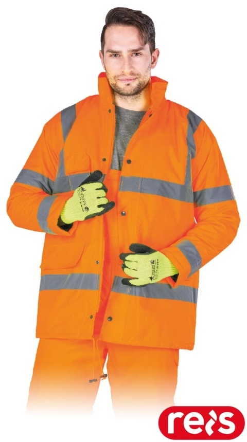 KURTKA OCHRONNA OCIEPLANA K-VIS IDEALNA DLA DROGOWCÓW POMARAŃCZOWA