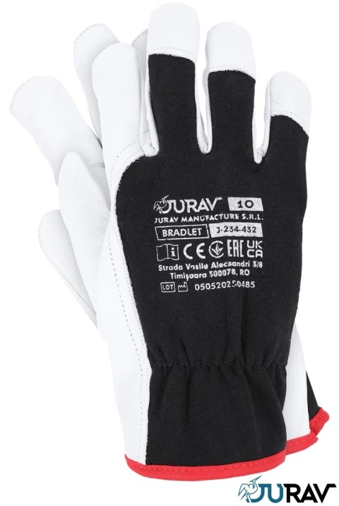 RĘKAWICE OCHRONNE BRADLET J-234-432 SKÓRA KOZIA LICOWA 12par