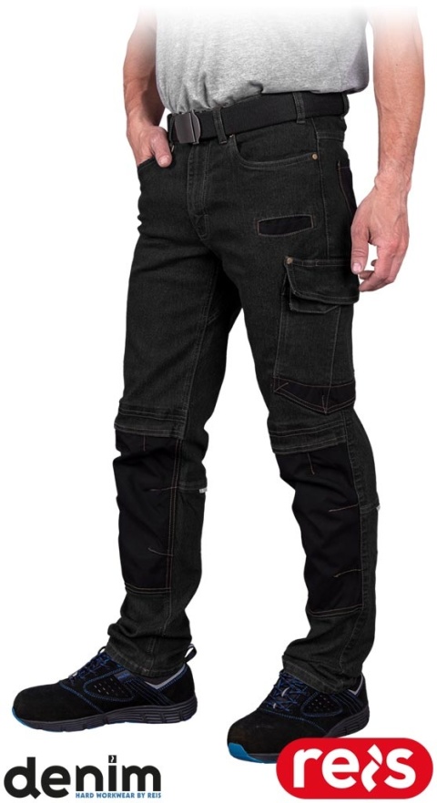 SPODNIE OCHRONNE DO PASA JEANSOWE JEANS303 CZARNE