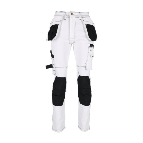 SPODNIE OCHRONNE DO PASA JEANSOWE JEANS415 BIAŁO-CZARNE