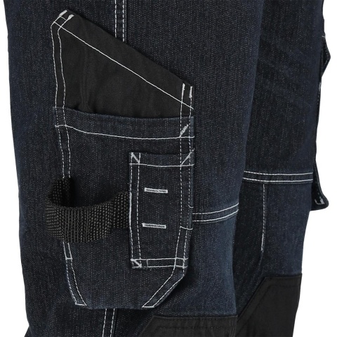 SPODNIE OCHRONNE DO PASA JEANSOWE JEANS415 BIAŁO-CZARNE