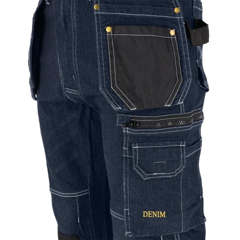 SPODNIE OCHRONNE DO PASA JEANSOWE JEANS415 BIAŁO-CZARNE