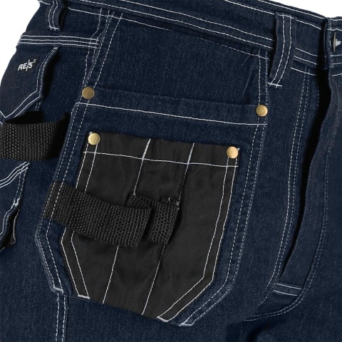 SPODNIE OCHRONNE DO PASA JEANSOWE JEANS415 BIAŁO-CZARNE