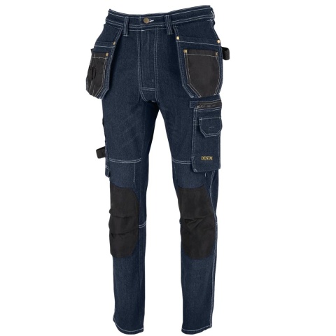 SPODNIE OCHRONNE DO PASA JEANSOWE JEANS415 BIAŁO-CZARNE