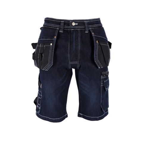 SPODNIE OCHRONNE DO PASA JEANSOWE - KRÓTKIE JEANS415 GRANATOWO-CZARNE