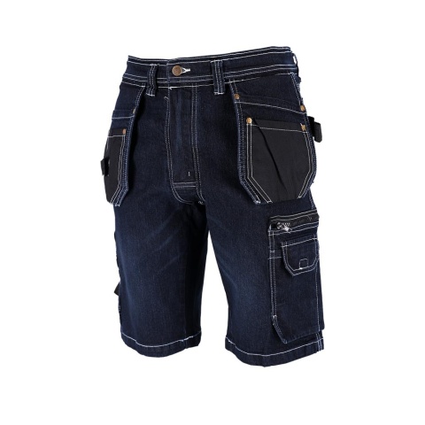 SPODNIE OCHRONNE DO PASA JEANSOWE - KRÓTKIE JEANS415 GRANATOWO-CZARNE