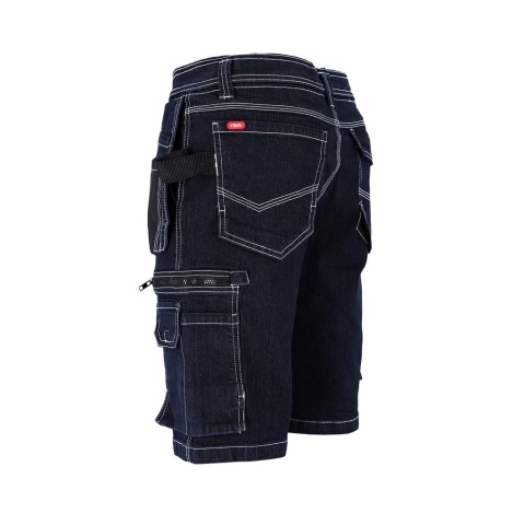 SPODNIE OCHRONNE DO PASA JEANSOWE - KRÓTKIE JEANS415 GRANATOWO-CZARNE