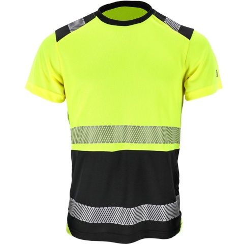 T-SHIRT OCHRONNY OSTRZEGAWCZY IGUANA Z SIATECZKI FLUO ŻÓŁTO-CZARNY