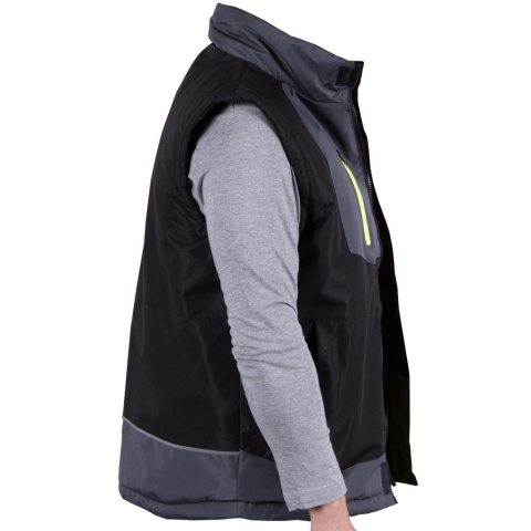 BEZRĘKAWNIK OCHRONNY OCIEPLANY HYPER CZARNO-SZARY