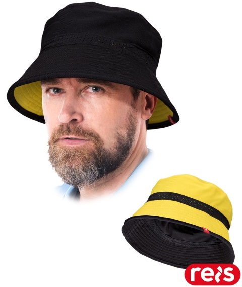 KAPELUSZ HATREVERSE DWUSTRONNY CZARNO-ŻÓŁTY