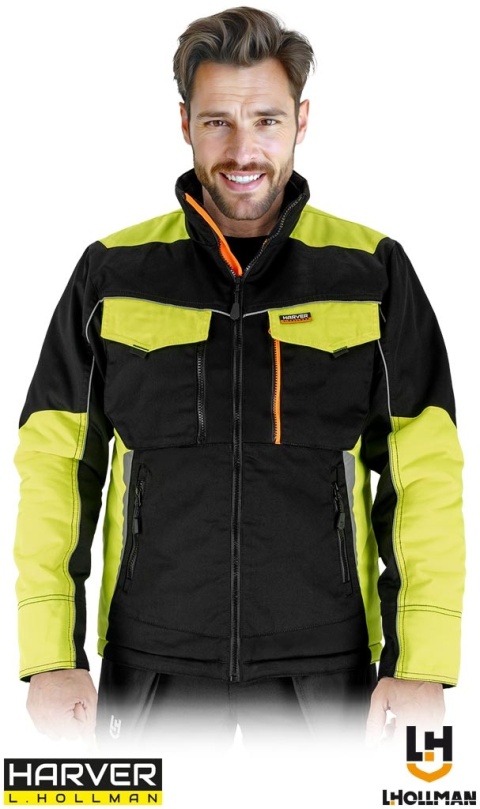 KURTKA OCHRONNA OCIEPLANA HARVERCOOL CZARNO-ŻÓŁTO-POMARAŃCZOWA