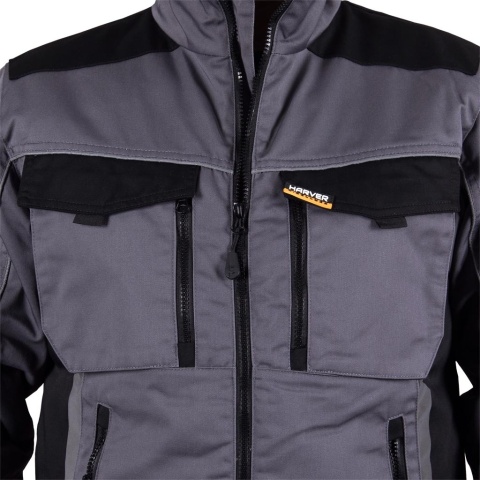 KURTKA OCHRONNA OCIEPLANA POLAREM HARVERWIN SZARO-CZARNA