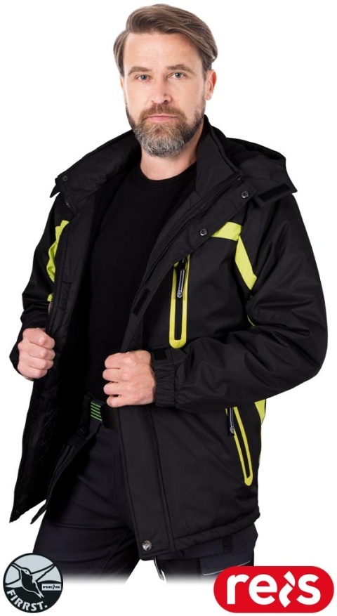 KURTKA OCHRONNA OCIEPLANA HERMAN POLAR CZARNO-SELEDYNOWA