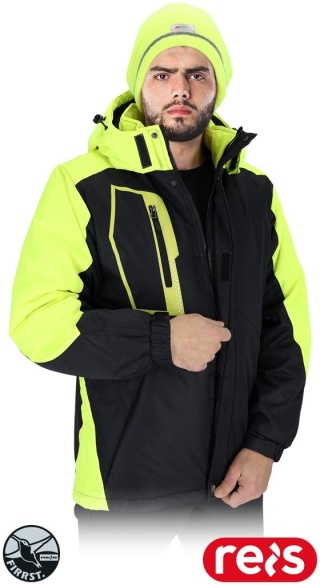 KURTKA OCHRONNA OCIEPLANA HOLM CZARNO-ŻÓŁTA