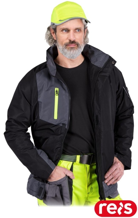 KURTKA OCHRONNA OCIEPLANA HYPER CZARNO-SZARA