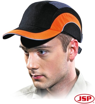 PRZEMYSŁOWY HEŁM LEKKI ANTYSKALPOWY HARDCAPA CZARNO-POMARAŃCZOWY