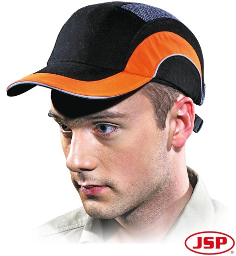 PRZEMYSŁOWY HEŁM LEKKI ANTYSKALPOWY HARDCAPA CZARNO-POMARAŃCZOWY