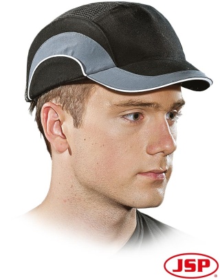 PRZEMYSŁOWY HEŁM ANTYSKALPOWY LEKKI HARDCAP Z KRÓTKIM DASZKIEM SZARO-CZARNY