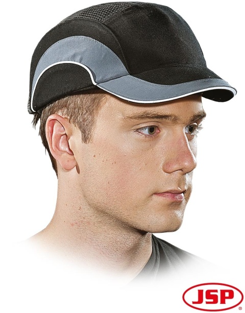 PRZEMYSŁOWY HEŁM ANTYSKALPOWY LEKKI HARDCAP Z KRÓTKIM DASZKIEM SZARO-CZARNY