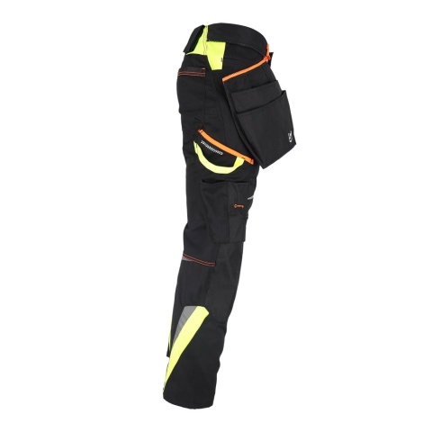 SPODNIE OCHRONNE DO PASA HARVERCOOL KIESZENIE MONTERSKIE ODPINANE CZARNO-ŻÓŁTO-POMARAŃCZOWE