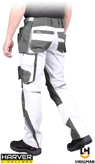 SPODNIE OCHRONNE DO PASA HARVER PROFILOWANE NOGAWKI BIAŁO-SZARE