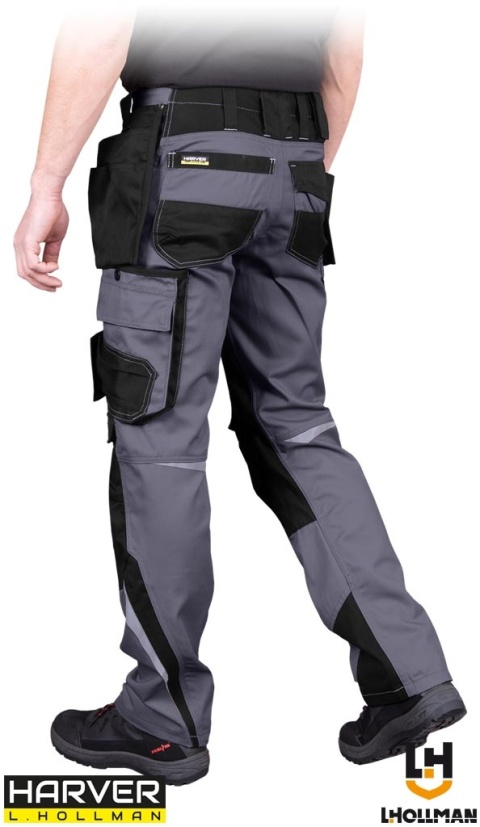 SPODNIE OCHRONNE DO PASA HARVER PROFILOWANE NOGAWKI SZARO-CZARNE