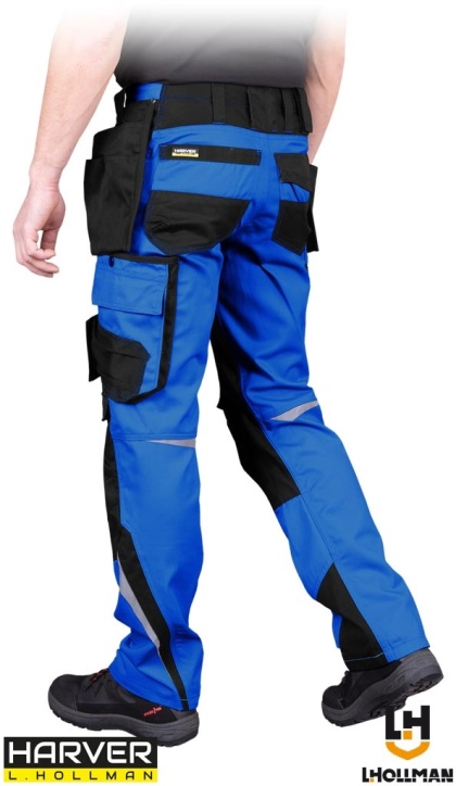 SPODNIE OCHRONNE DO PASA HARVER PROFILOWANE NOGAWKI NIEBIESKO-CZARNE