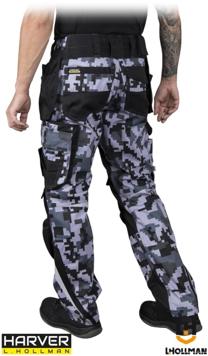 SPODNIE OCHRONNE DO PASA HARVER PROFILOWANE NOGAWKI JASNOSZARO-CZARNE