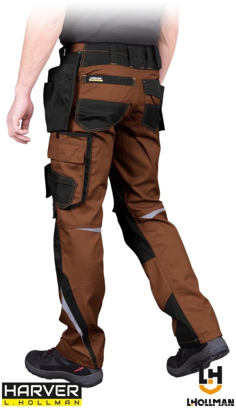 SPODNIE OCHRONNE DO PASA HARVER PROFILOWANE NOGAWKI BRĄZOWO-CZARNE