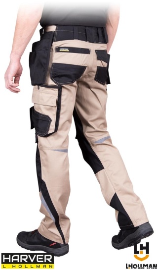 SPODNIE OCHRONNE DO PASA HARVER PROFILOWANE NOGAWKI BEŻOWO-CZARNE