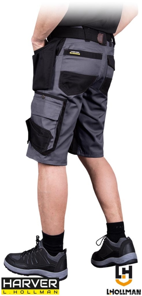 SPODNIE OCHRONNE DO PASA - KRÓTKIE HARVER SZARO-CZARNE