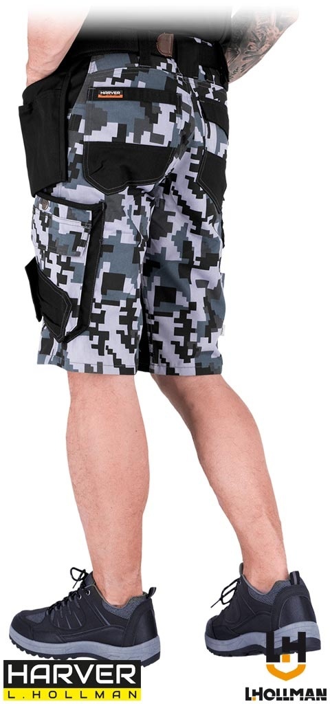 SPODNIE OCHRONNE DO PASA - KRÓTKIE HARVER JASNOSZARO-CZARNE