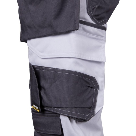 SPODNIE OCHRONNE RYBACZKI DO PASA - KRÓTKIE HARVER BIAŁO-SZARE