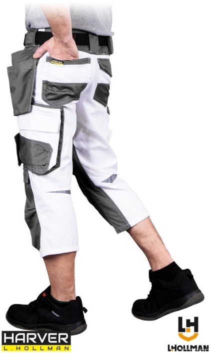 SPODNIE OCHRONNE RYBACZKI DO PASA - KRÓTKIE HARVER BIAŁO-SZARE