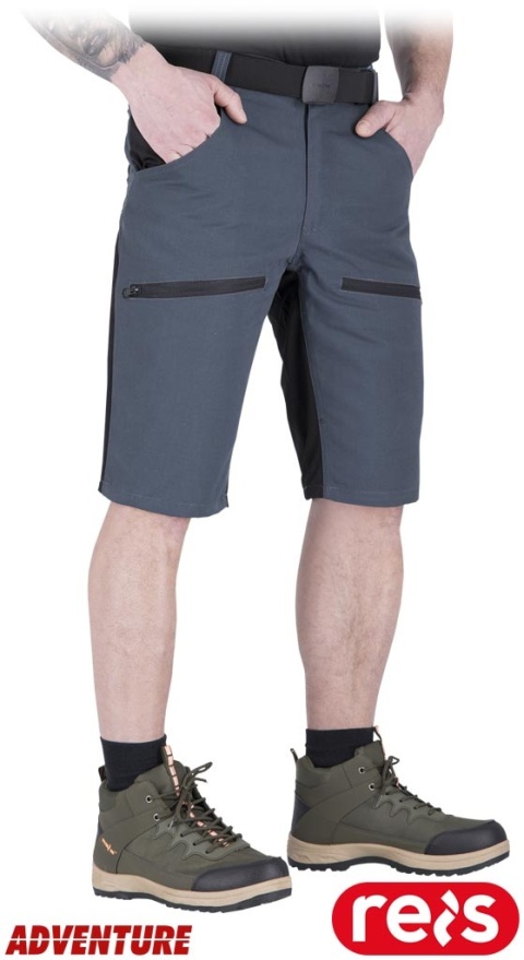 SPODNIE OCHRONNE DO PASA - KRÓTKIE HOBBER CIEMNOSZARO-CZARNE