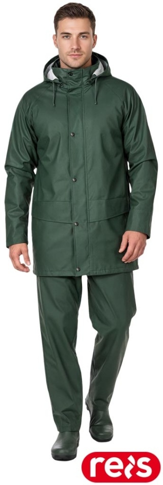 KOMPLET OCHRONNY PRZECIWDESZCZOWY KPLPU PCV KURTKA I SPODNIE ZIELONE