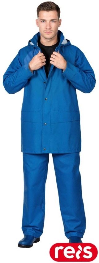 KOMPLET OCHRONNY PRZECIWDESZCZOWY KPLPU PCV KURTKA I SPODNIE NIEBIESKIE