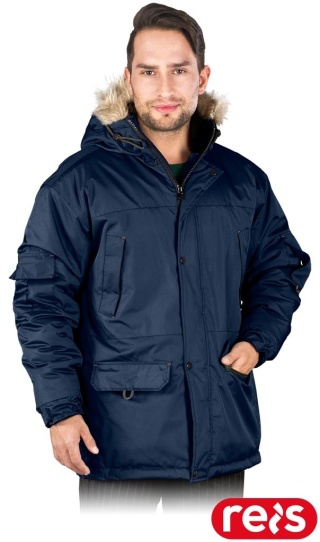 KURTKA OCHRONNA OCIEPLANA GROHOL Z KAPTUREM GRANATOWA