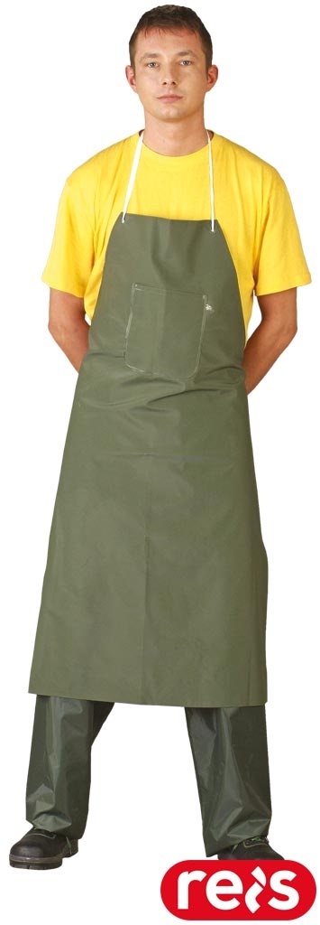 FARTUCH OCHRONNY PODGUMOWANY PCV Z KIESZENIĄ ZIELONY