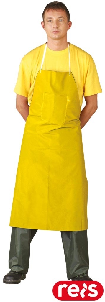 FARTUCH OCHRONNY PODGUMOWANY PCV Z KIESZENIĄ ŻÓŁTY