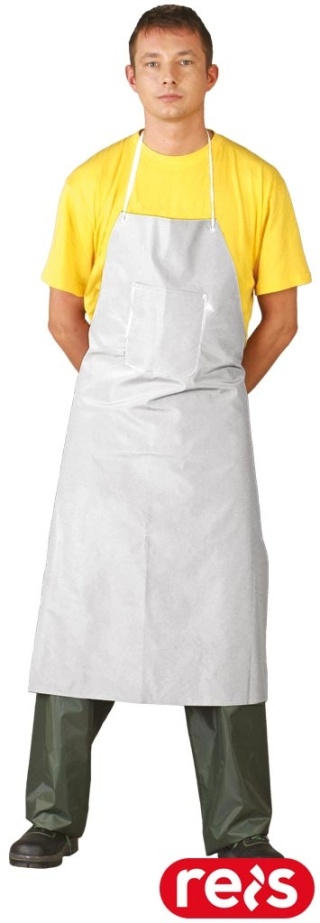 FARTUCH OCHRONNY PODGUMOWANY PCV Z KIESZENIĄ BIAŁY