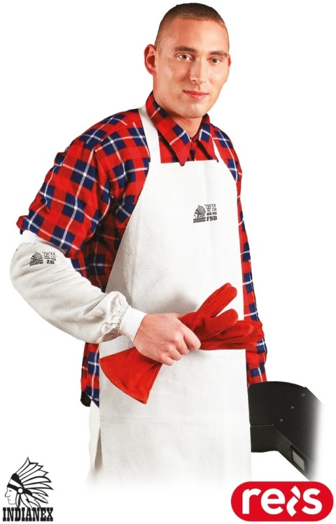 FARTUCH OCHRONNY SKÓRZANY DLA SPAWACZY SKÓRA BYDLĘCA DWOINA