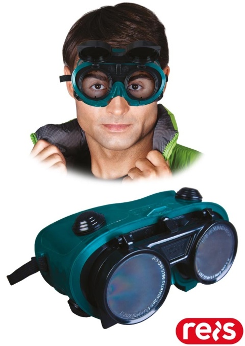 GOGLE OCHRONNE SPAWALNICZE WELD ZIELONO-CZARNE